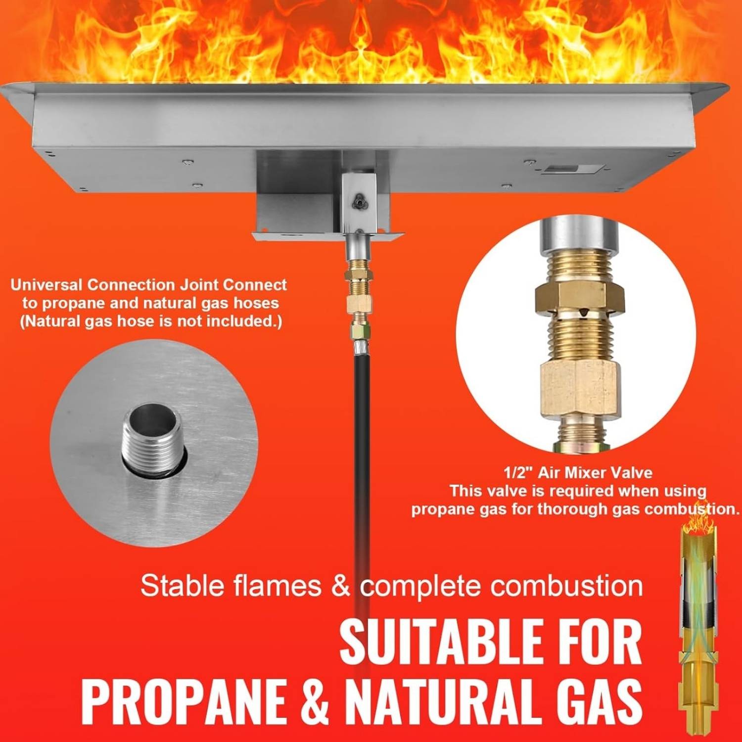 Fire Pit Burner Pan Kit: 97cm x 36cm Pan: image 10