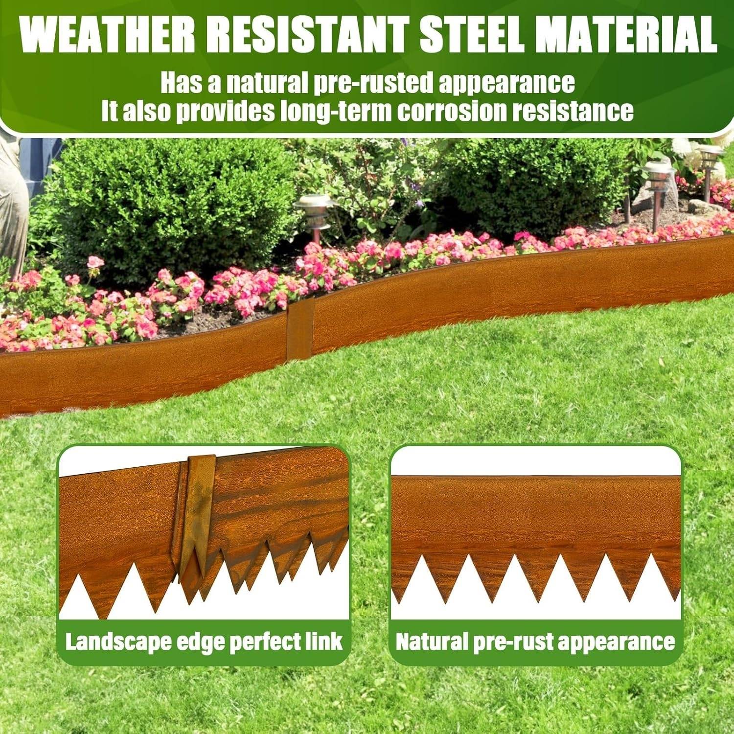 Weathered Steel Garden Edge: 150mm Face Height (per m): image 10