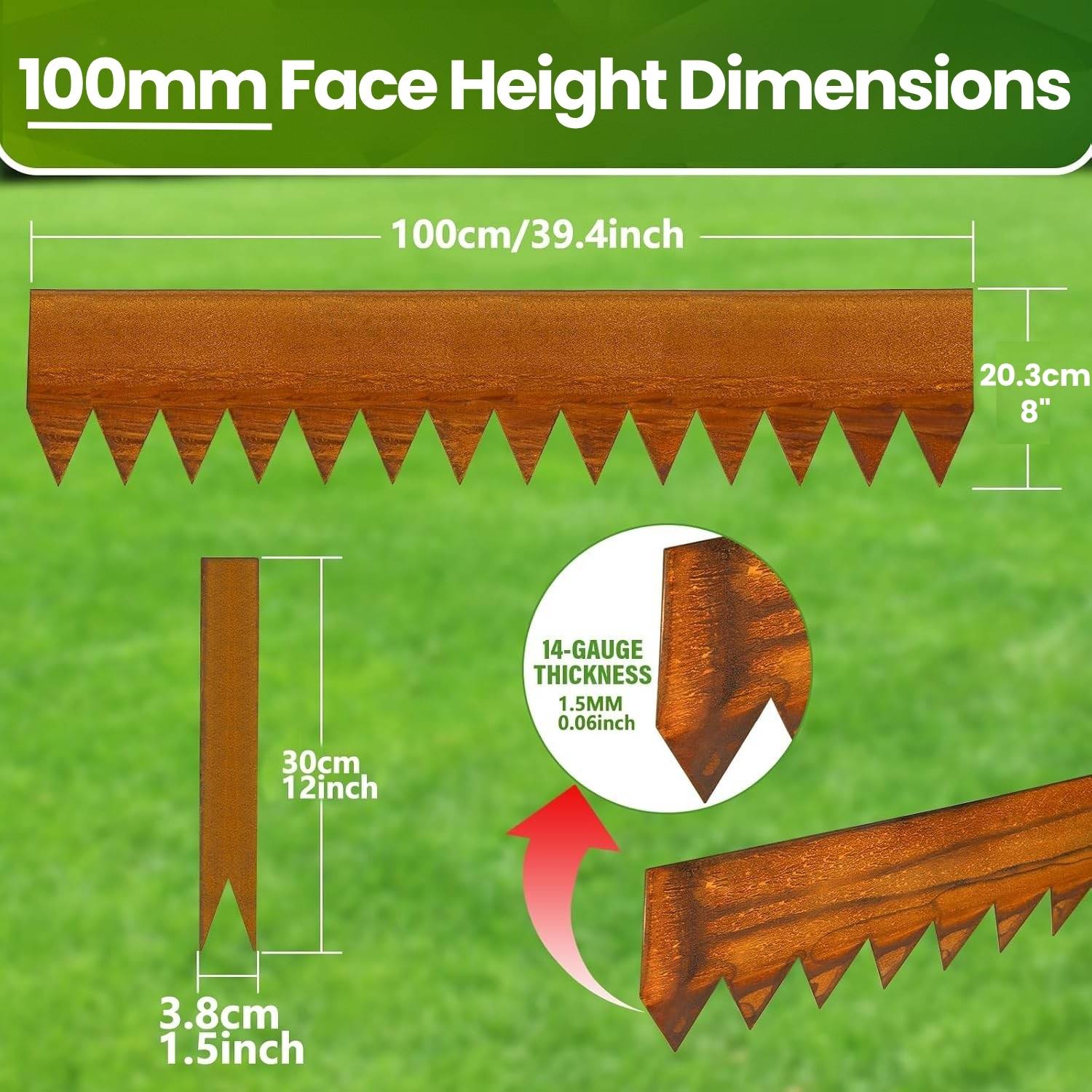 Weathered Steel Garden Edge: 150mm Face Height (per m): image 3