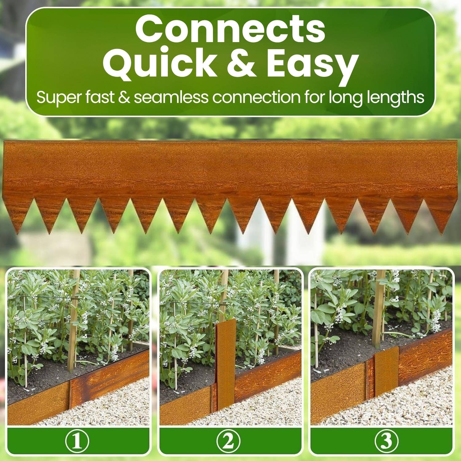 Weathered Steel Garden Edge: 150mm Face Height (per m): image 9